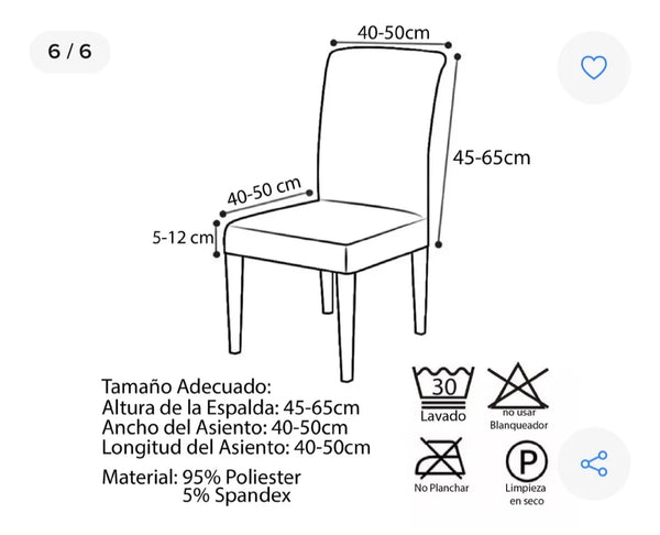 PAGA 4 LLEVA 6 FUNDAS PARA SILLAS TELA PREMIUM