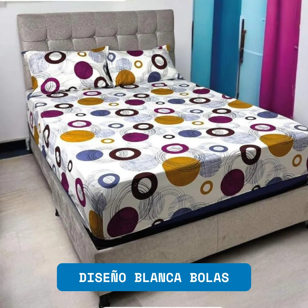 PAGA 1 LLEVA 2 | JUEGO DE SABANAS ESTAMPADAS 4 PIEZAS | TELA PREMIUM ⭐
