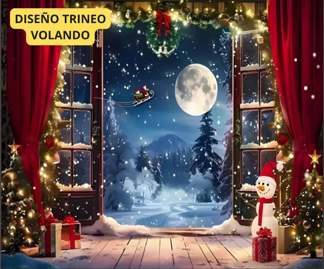 Telón Navideño para Pared 2,50 mts x 2 mts