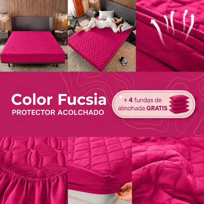 Paga 1 Lleva 2 | Protector de Colchón Antifluido + 4 Fundas de Almohada