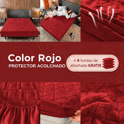 Paga 1 Lleva 2 | Protector de Colchón Antifluido + 4 Fundas de Almohada