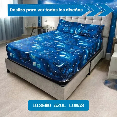 PAGA 1 LLEVA 2 | JUEGO DE SABANAS ESTAMPADAS 4 PIEZAS | TELA PREMIUM ⭐