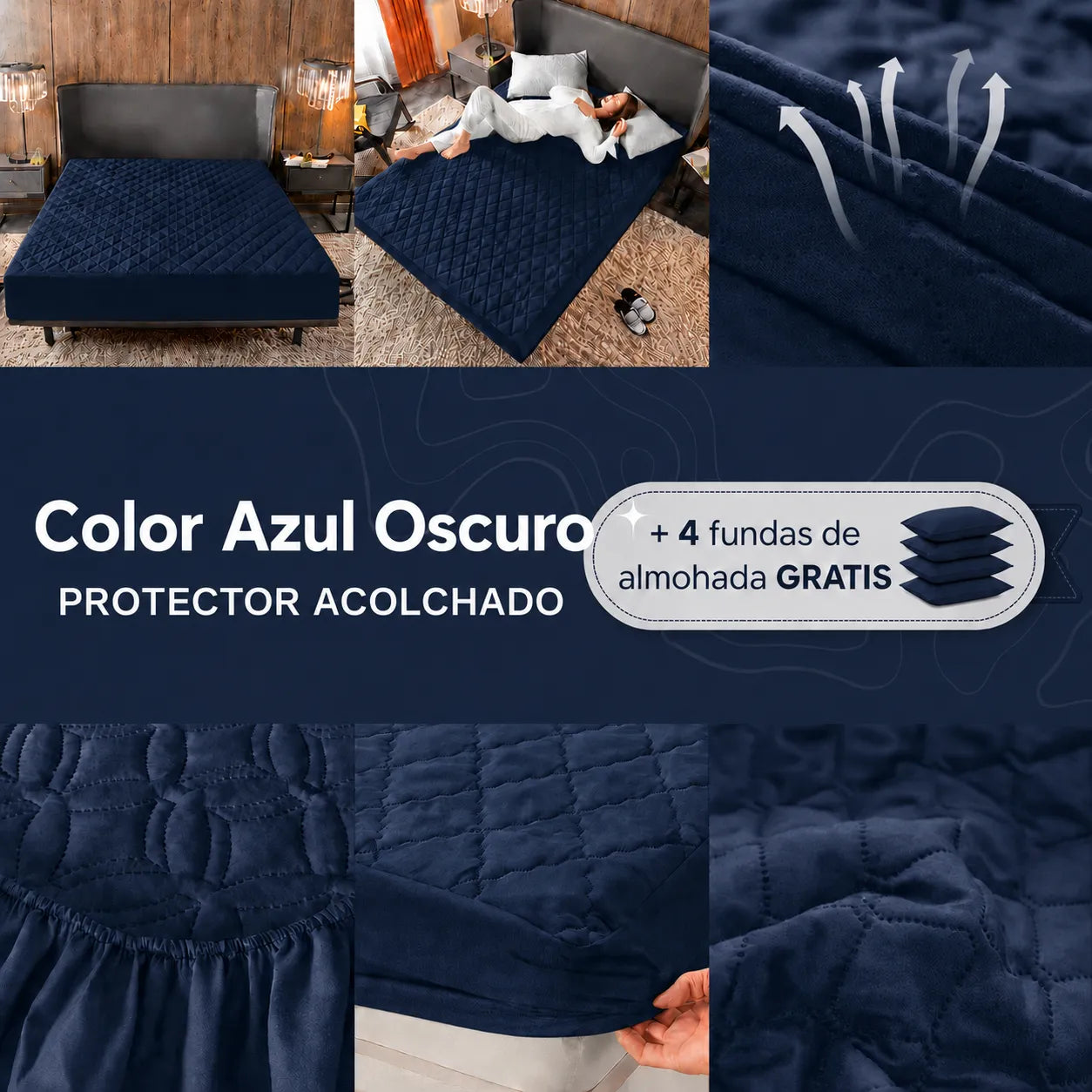 Paga 1 Lleva 2 | Protector de Colchón Antifluido + 4 Fundas de Almohada