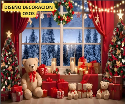 Telón Navideño para Pared 2,50 mts x 2 mts