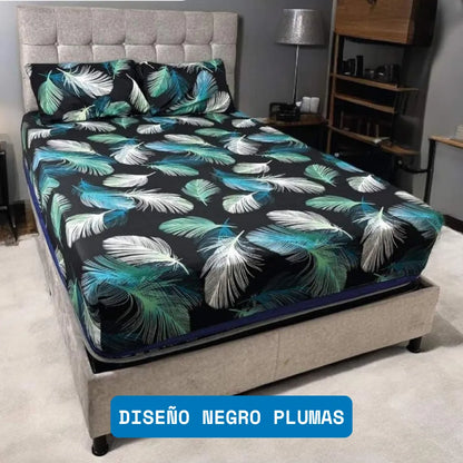 PAGA 1 LLEVA 2 | JUEGO DE SABANAS ESTAMPADAS 4 PIEZAS | TELA PREMIUM ⭐