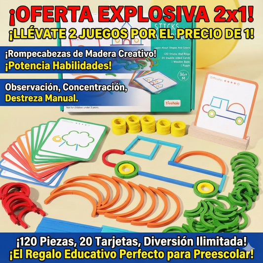 OFERTA 2X1 Rompecabezas Palos y Anillos