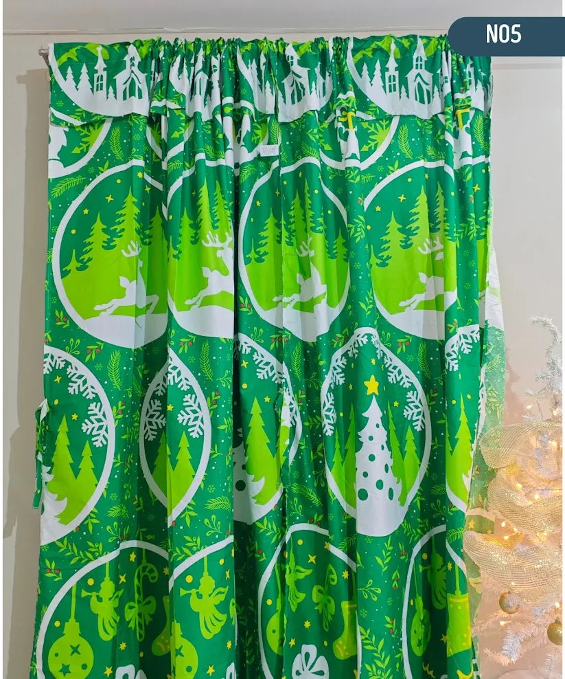 OFERTA 2X1 | Juego de Cortinas Navideñas | Escoge 2 Diseños Diferentes