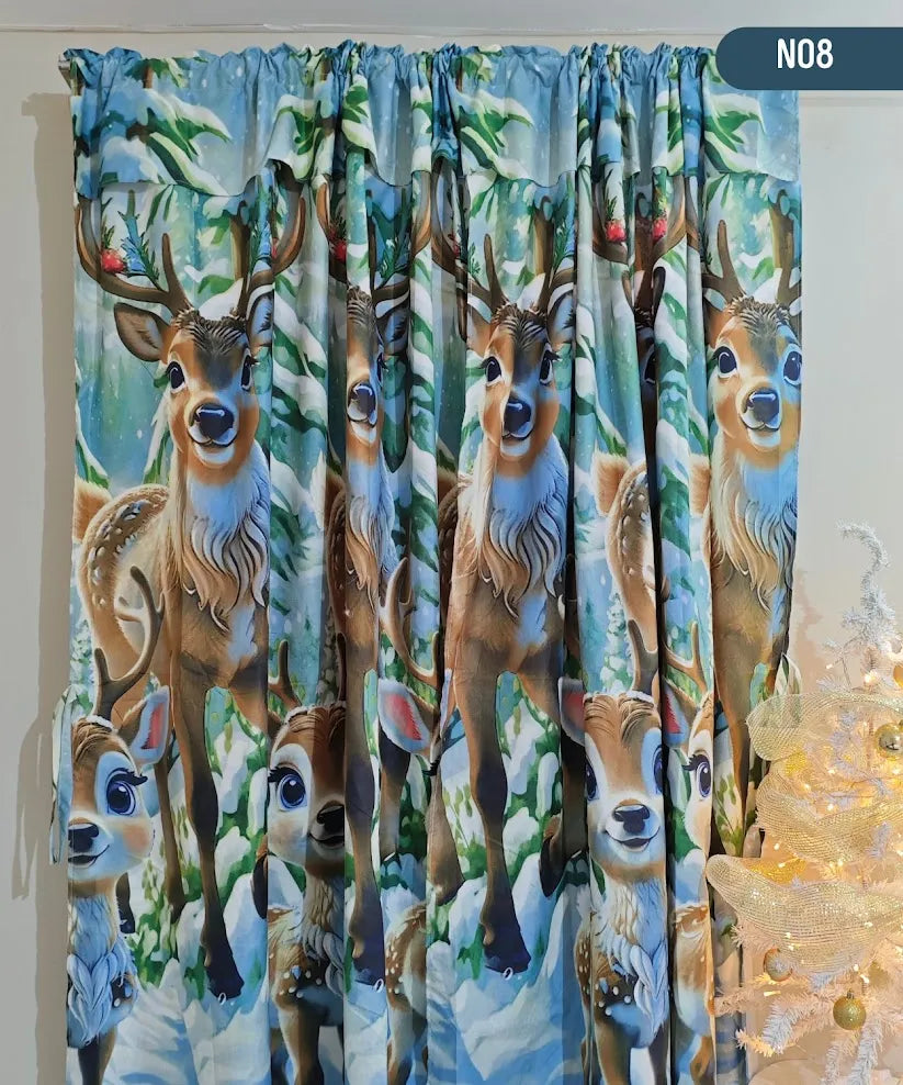 OFERTA 2X1 | Juego de Cortinas Navideñas | Escoge 2 Diseños Diferentes