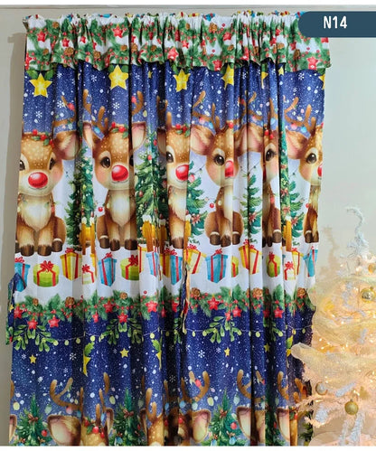 OFERTA 2X1 | Juego de Cortinas Navideñas | Escoge 2 Diseños Diferentes