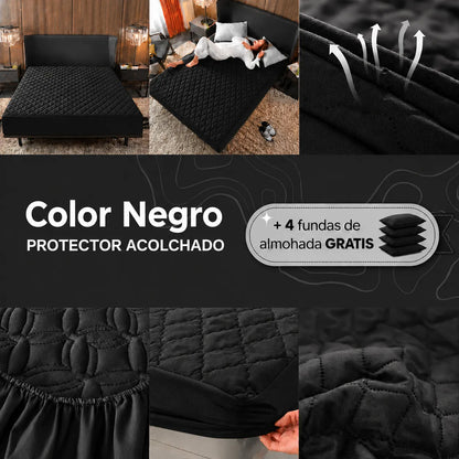 Paga 1 Lleva 2 | Protector de Colchón Antifluido + 4 Fundas de Almohada